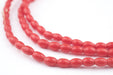 Red Vintage Rice Beads (6x4mm) (Long Strand) - The Bead Chest