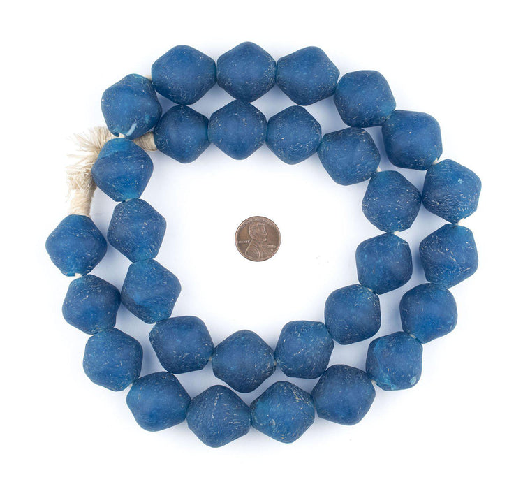Jumbo Sapphire Recycled Glass Beads (25mm) - The Bead Chest