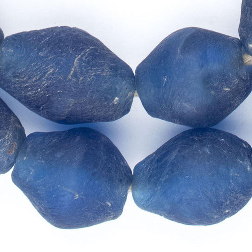 Jumbo Blue Bicone Recycled Glass Beads (25mm) - The Bead Chest