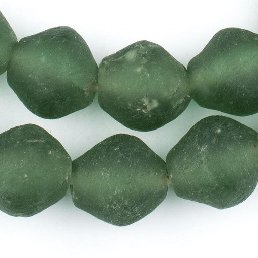 Jumbo Light Green Bicone Recycled Glass Beads (25mm) - The Bead Chest