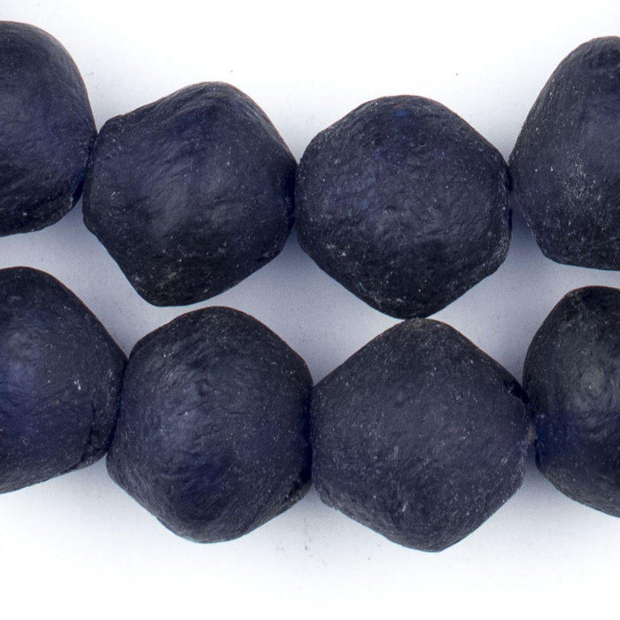 Jumbo Cobalt Blue Bicone Recycled Glass Beads (25mm) - The Bead Chest