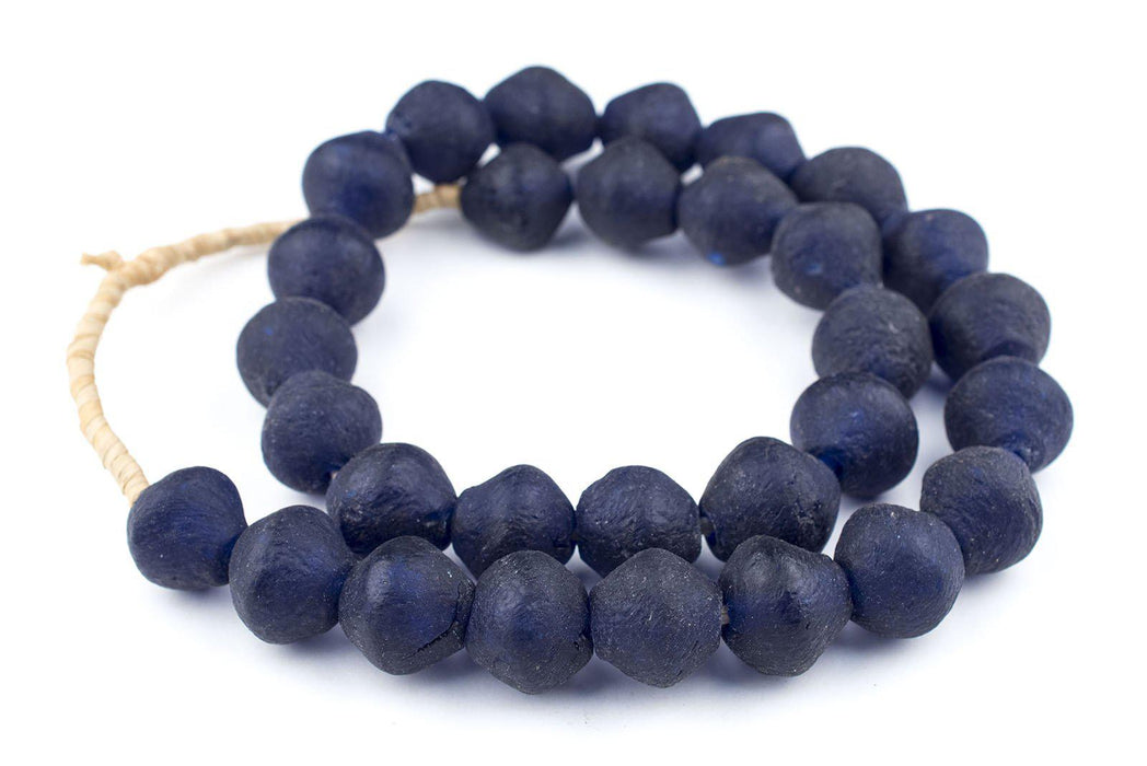 Jumbo Cobalt Blue Bicone Recycled Glass Beads (25mm) - The Bead Chest