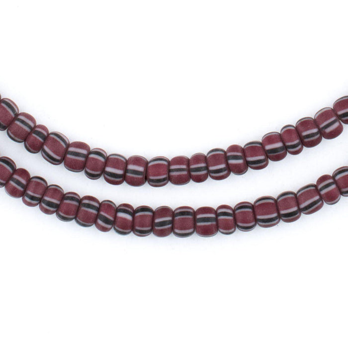 Matted Brown Chevron Beads (4x5mm) - The Bead Chest