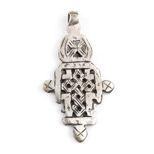 Silver Ethiopian Coptic Cross (66x37mm) - The Bead Chest