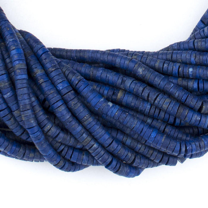 Sliced Cylinder Heishi Lapis Lazuli Beads (4mm) - The Bead Chest