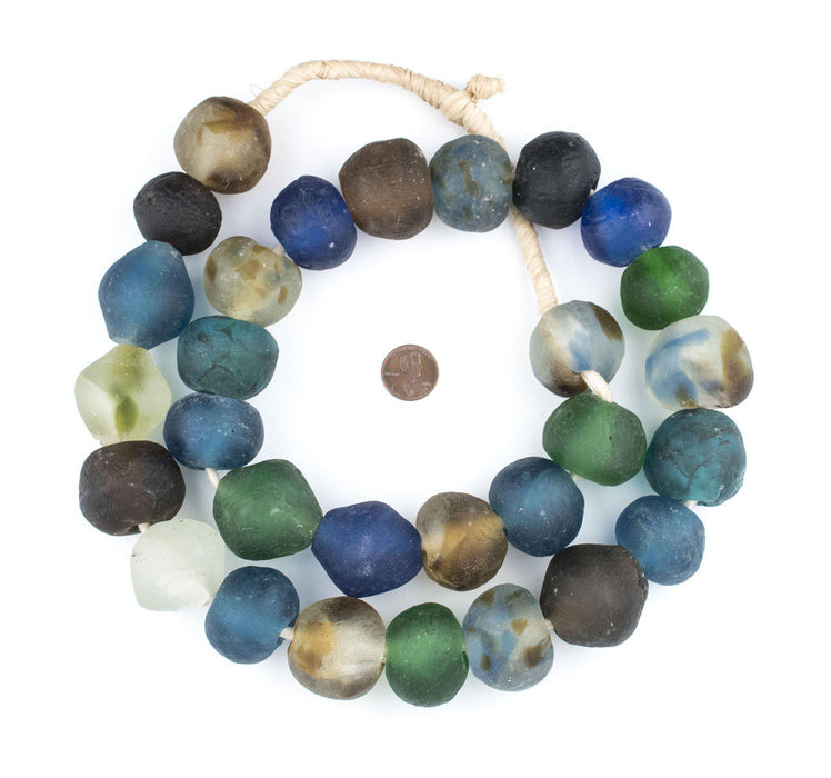 Super Jumbo Mixed Recycled Glass Beads (34mm) - The Bead Chest