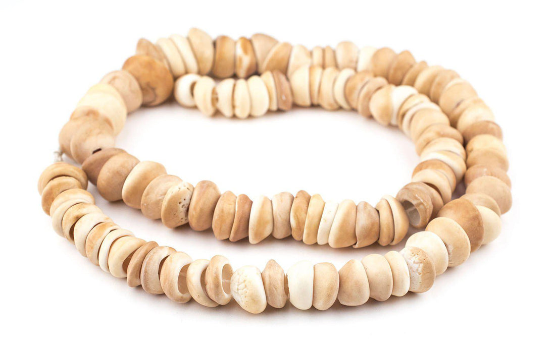 Natural West African Shell Beads (Honey) - The Bead Chest