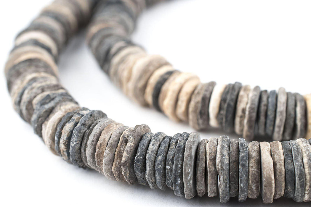 Old Grey Ostrich Eggshell Beads - The Bead Chest