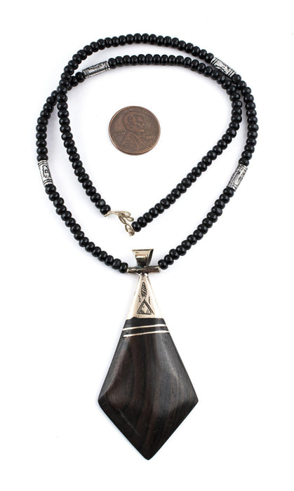Ebony Tuareg Pendant (Diamond) - The Bead Chest