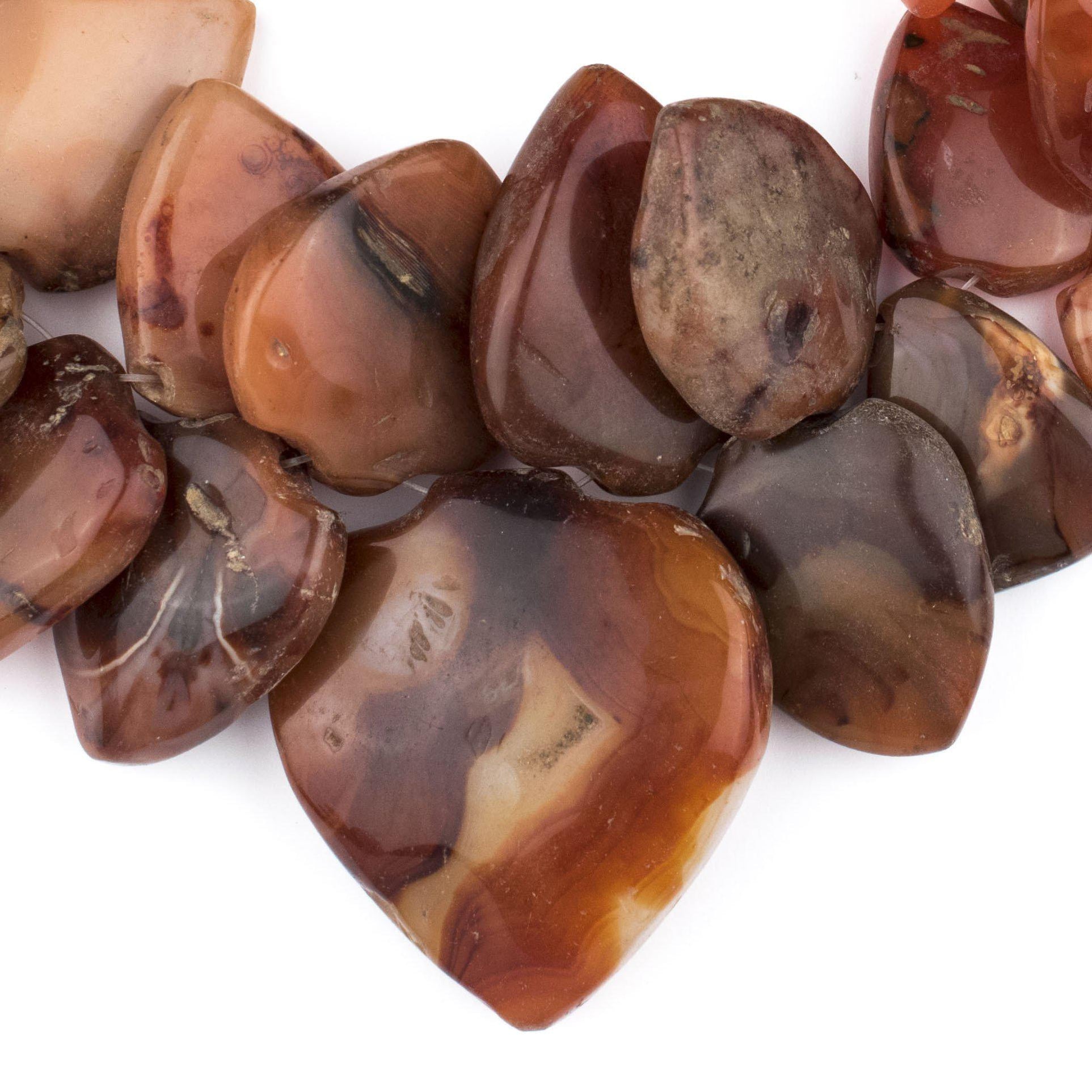 Jumbo Carnelian Medallion Spade Stone Beads — The Bead Chest