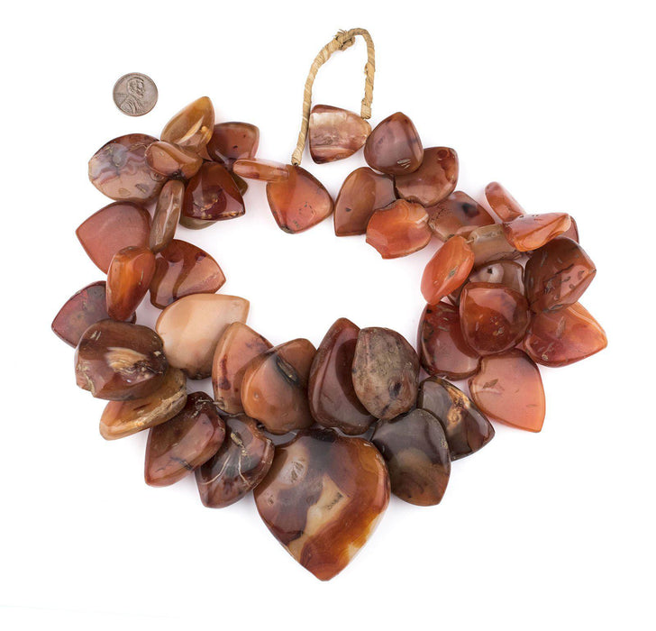 Jumbo Carnelian Medallion Spade Stone Beads - The Bead Chest