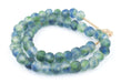 Blue, Green, White Recycled Glass Beads (14mm) - The Bead Chest