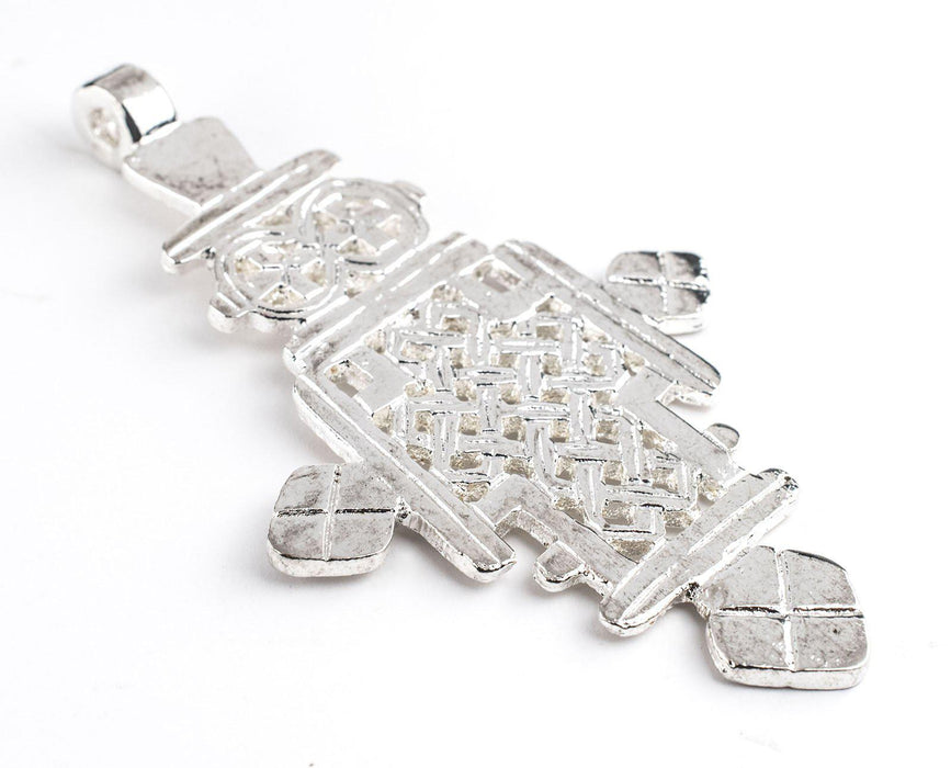Shiny Silver Coptic Cross Pendant (Large) - The Bead Chest