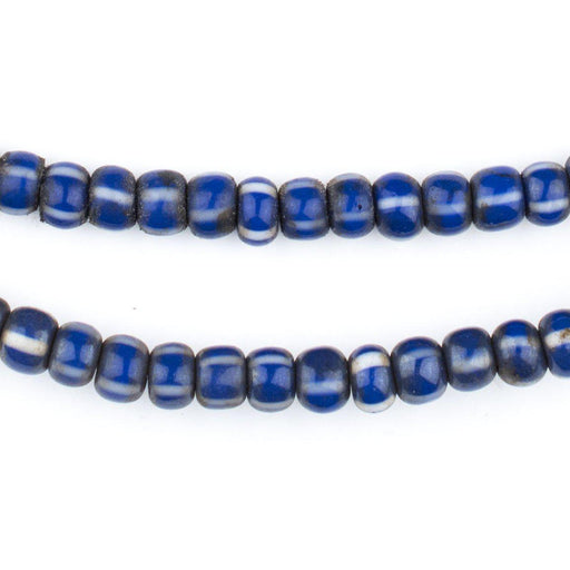 Blue & White Chevron Beads (6mm) - The Bead Chest