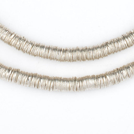 Shiny Silver Interlocking Crisp Beads (6mm, 24 Inch Strand)