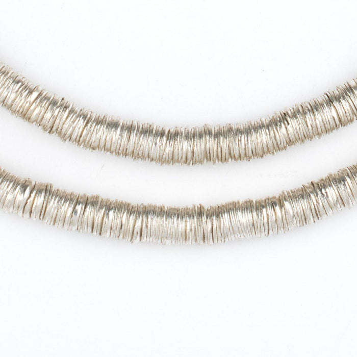 Silver Interlocking Crisp Beads (6mm, 24 Inch Strand) - The Bead Chest