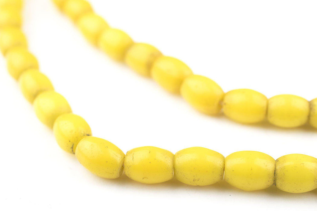 Yellow Vintage Rice Beads (7x5mm) - The Bead Chest