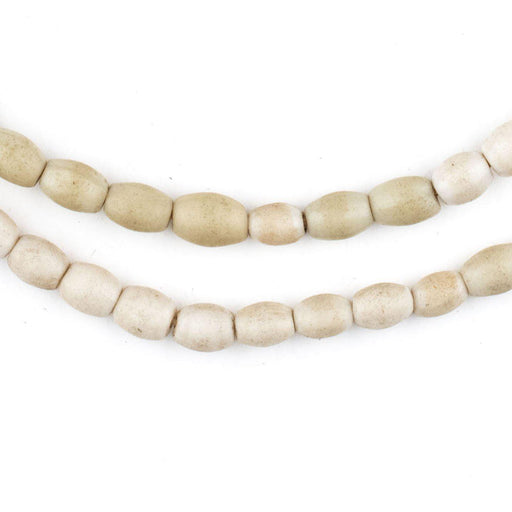 Antiqued White Vintage Rice Beads (7x6mm) - The Bead Chest