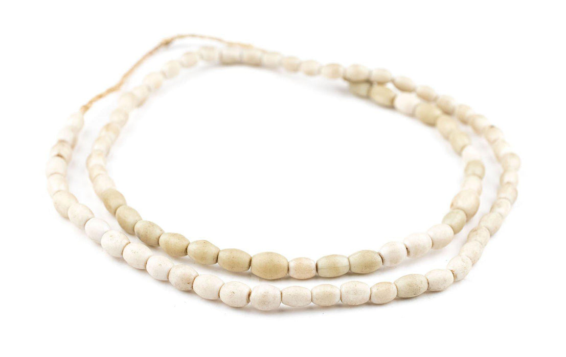 Antiqued White Vintage Rice Beads (7x6mm) - The Bead Chest