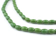 Green Vintage Rice Beads (7x5mm) - The Bead Chest