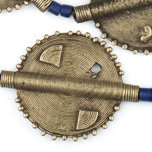 Ridged Sun Design Baule Brass Beads (42mm)