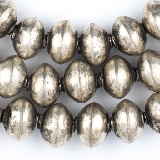 Ethiopian Saucer Silver Beads (Extra Long Strand)