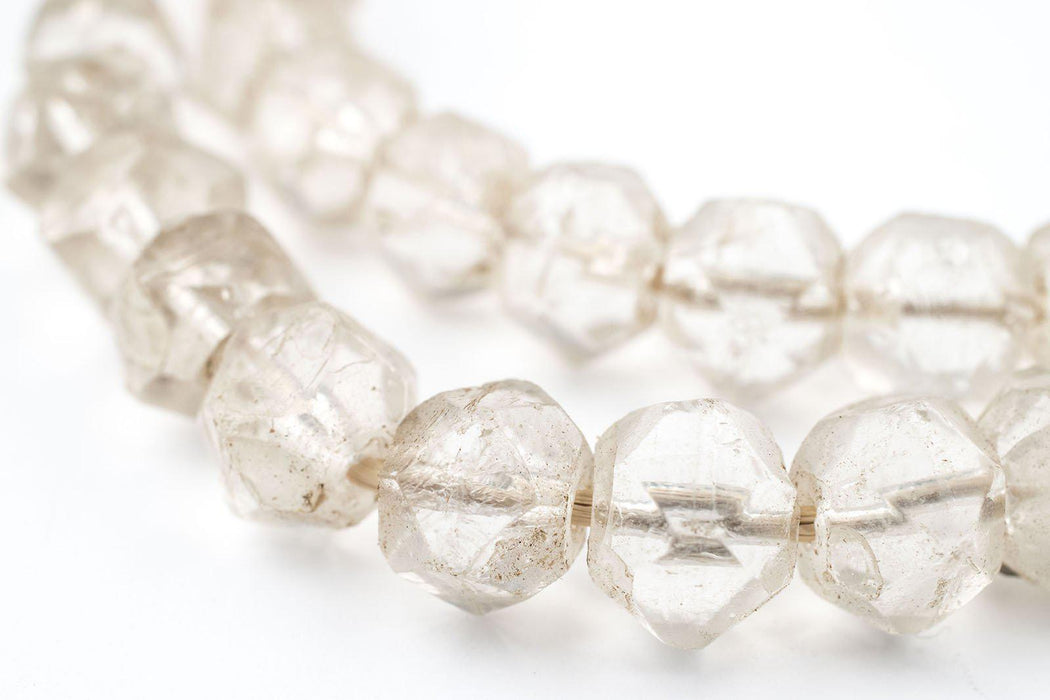 Old Abyssinian Faceted Glass Crystal Beads (10mm) - The Bead Chest