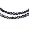 Round Dotted Silver Inlaid Black Coral Arabian Prayer Beads (5mm)