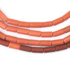 Vintage Coral Nigerian Glass Beads (9x5mm)