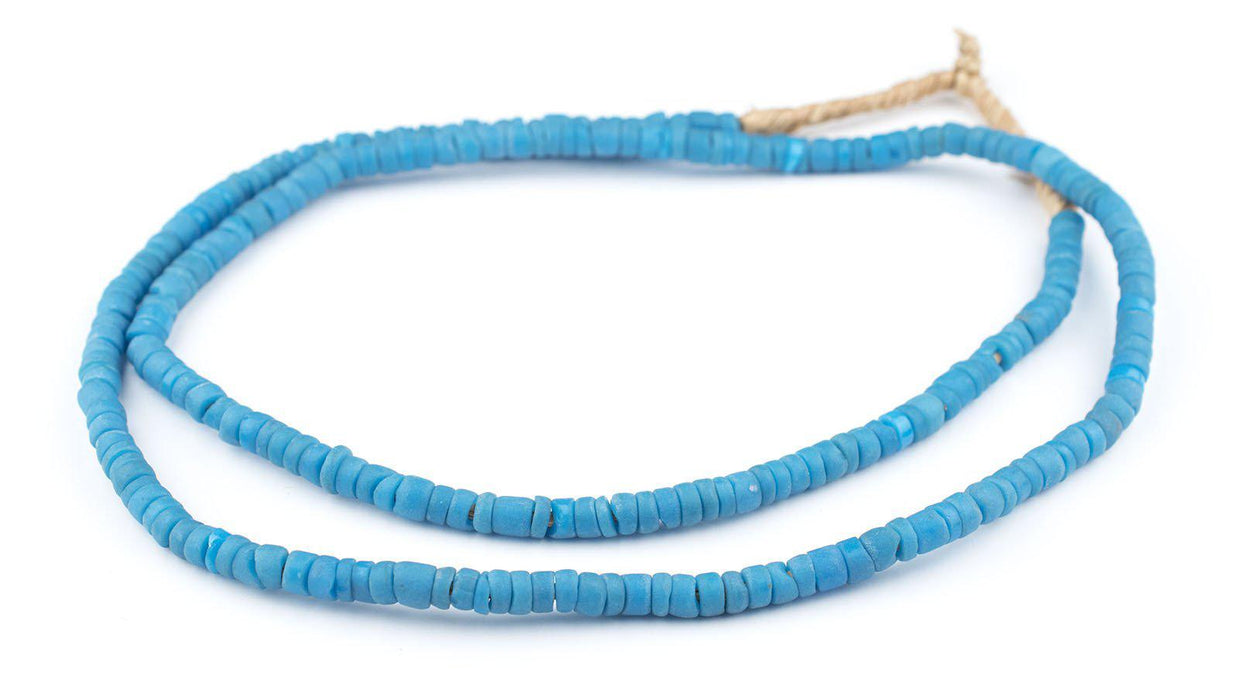 Vintage Sliced Blue Sandcast Beads - The Bead Chest