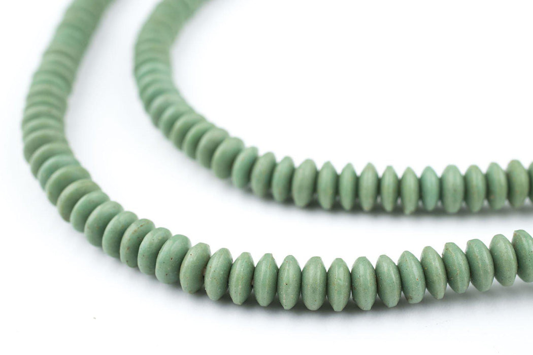 Green Vintage Saucer Prosser Button Beads (6mm) - The Bead Chest