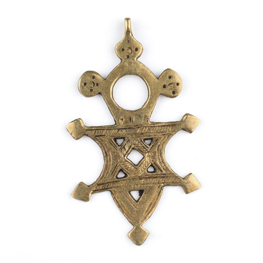 Bronze Tuareg Star Cross Pendant (89x50mm)