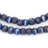 Cobalt Blue Inlaid Bone Mala Beads (8mm)