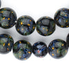Midnight Green Round Millefiori Beads (18mm)