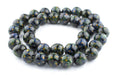 Midnight Green Round Millefiori Beads (18mm) - The Bead Chest