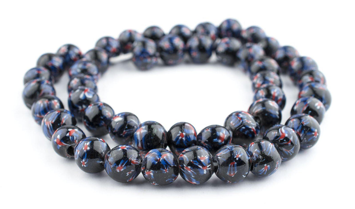 Midnight Blue Round Millefiori Beads (14mm) - The Bead Chest