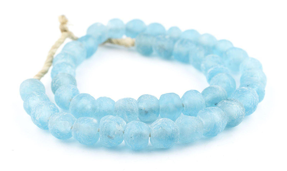Baby Blue Recycled Glass Beads (14mm) - The Bead Chest