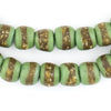 Lime Green Kente Krobo Beads (14mm)