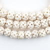 White Premium Woven Carved Bone Prayer Beads (10mm)