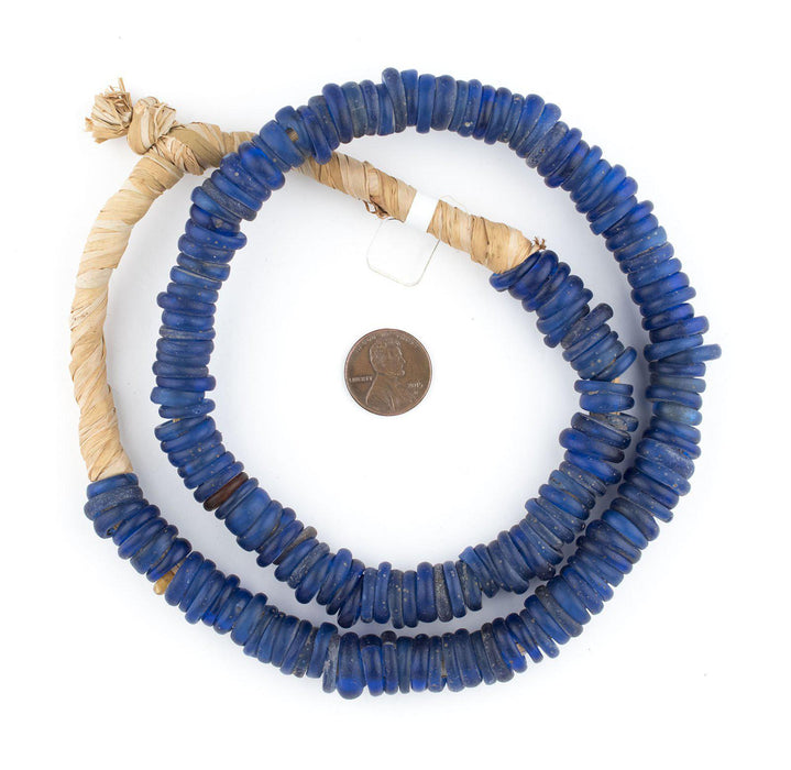 Antique Blue Glass Dogon Donut Beads - The Bead Chest
