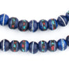 Cobalt Blue Inlaid Yak Bone Mala Beads (10mm)
