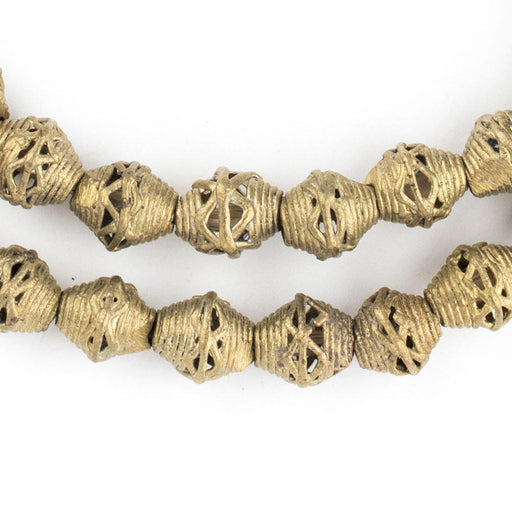 Mini-Bicone Brass Filigree Beads (10mm) - The Bead Chest
