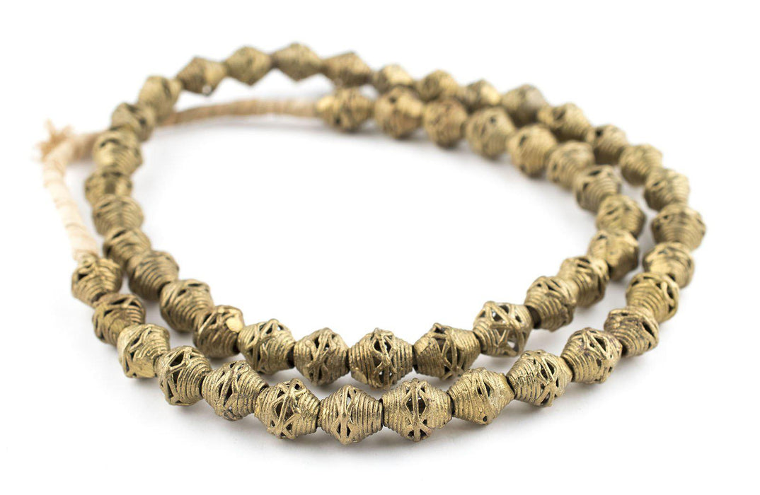 Mini-Bicone Brass Filigree Beads (10mm) - The Bead Chest