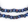 Cobalt Blue Inlaid Yak Bone Mala Beads (6mm)