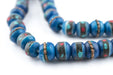 Turquoise Inlaid Yak Bone Mala Beads (6mm) - The Bead Chest