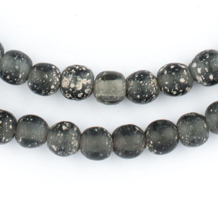 Dark Grey Ancient Style Java Glass Beads (9mm) - The Bead Chest