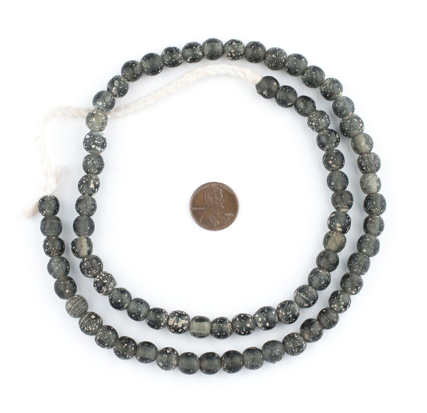 Dark Grey Ancient Style Java Glass Beads (9mm) — The Bead Chest