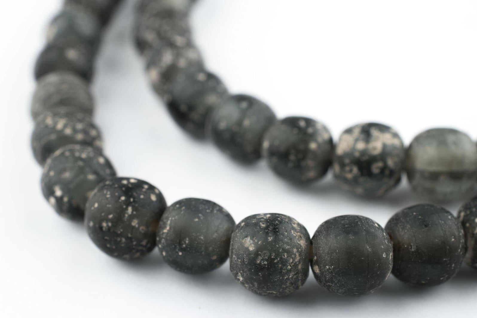 Dark Grey Ancient Style Java Glass Beads (9mm) — The Bead Chest