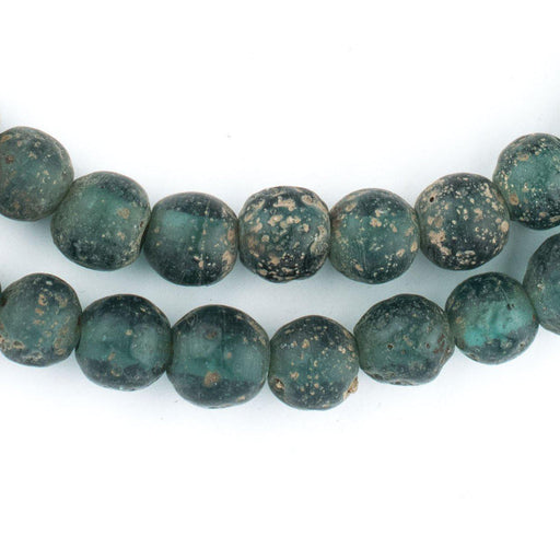 Forest Green Ancient Style Java Glass Beads (9mm) - The Bead Chest