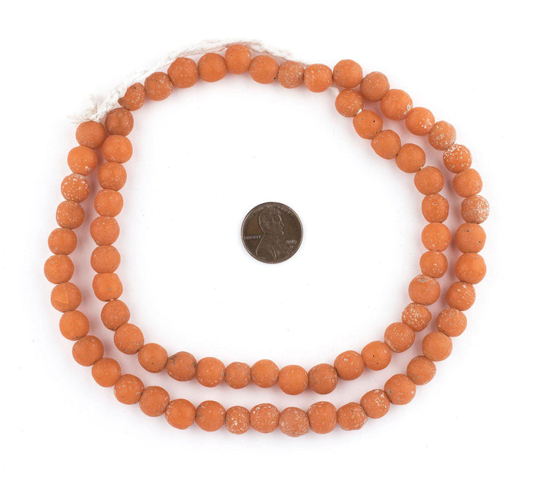 Mango Orange Ancient Style Java Glass Beads (9mm) - The Bead Chest